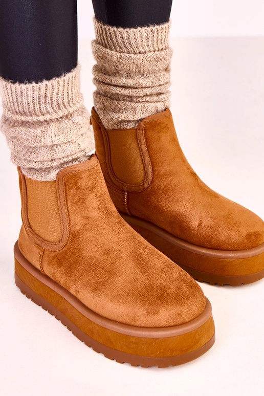 Rudi žemi sniego batai su elastinga...