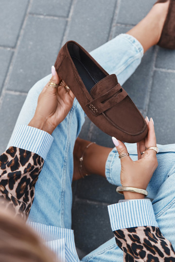 Moteriški plokščiapadžiai mokasinai tamsiai rudos spalvos "Soreline" 2