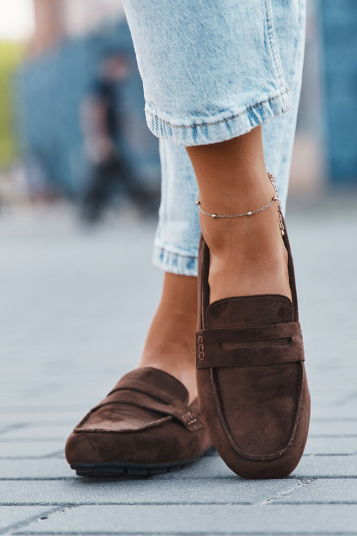 Moteriški plokščiapadžiai mokasinai tamsiai rudos spalvos "Soreline"