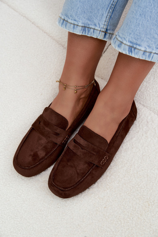 Moteriški plokščiapadžiai mokasinai tamsiai rudos spalvos "Soreline"