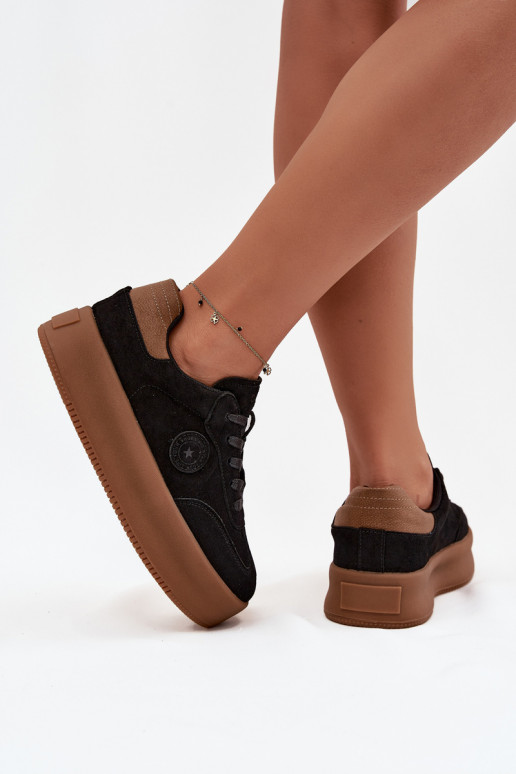 Moteriški sportiniai batai su platforma "Big Star" SS274761 juodos spalvos