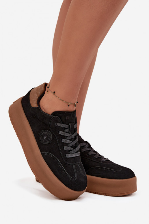 Moteriški sportiniai batai su platforma "Big Star" SS274761 juodos spalvos