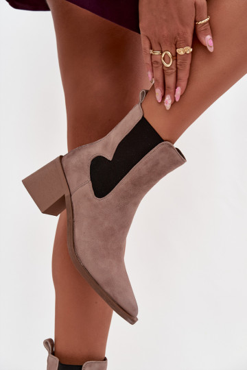 Odiniai zomšiniai aulinukai su pašiltinimu viduje Artiker 57C0045 smėlio spalvos