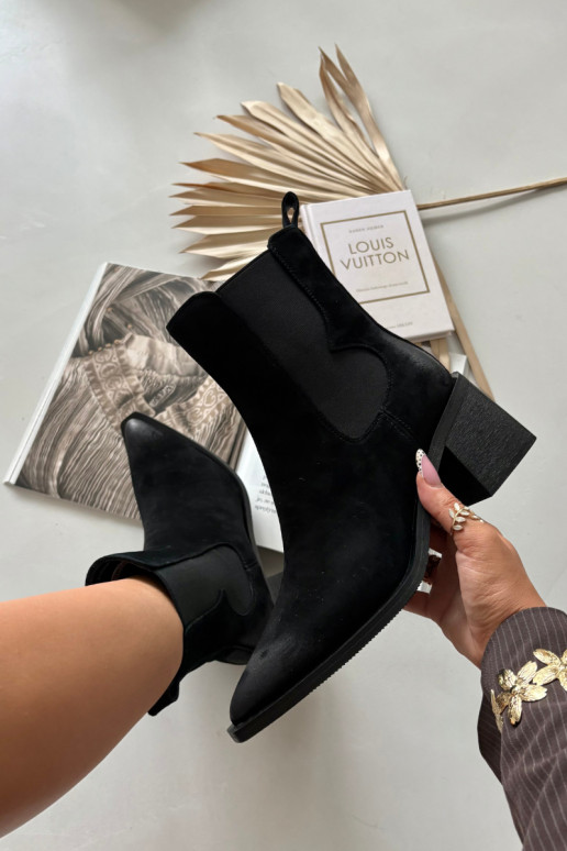 Odiniai zomšiniai aulinukai su pašiltinimu viduje Artiker 57C0049 juodos spalvos