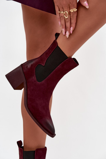 Odiniai zomšiniai aulinukai su pašiltinimu viduje Artiker 57C0048 bordo spalvos 2