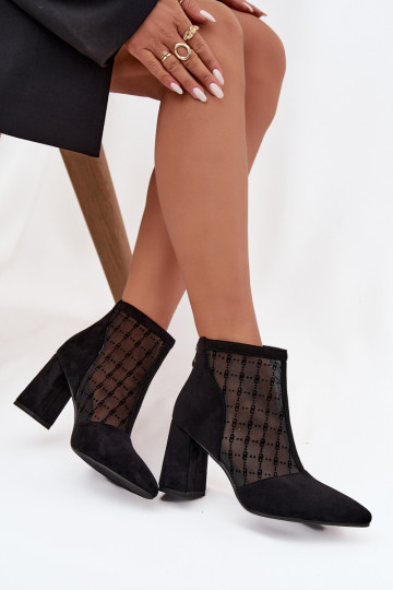 Moteriški aulinukai su tinkleliu D&A LZ52-944 juodos spalvos