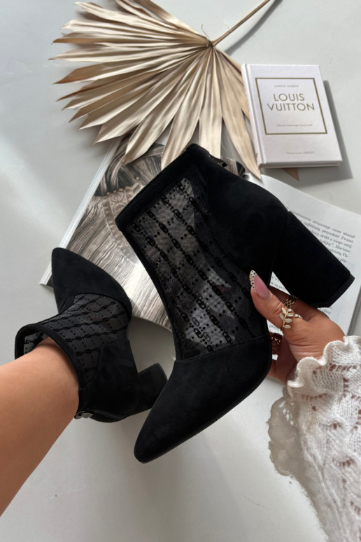 Moteriški aulinukai su tinkleliu D&A LZ52-944 juodos spalvos