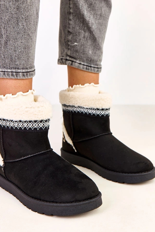 Juodi žemi sniego batai su...