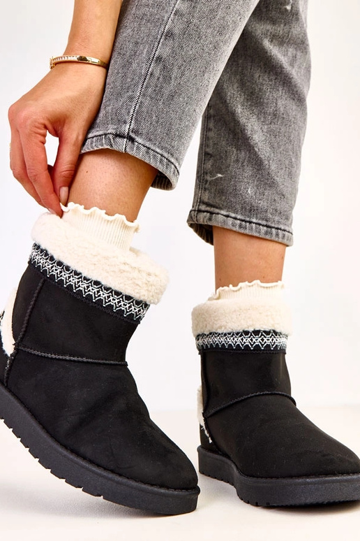 Juodi žemi sniego batai su...