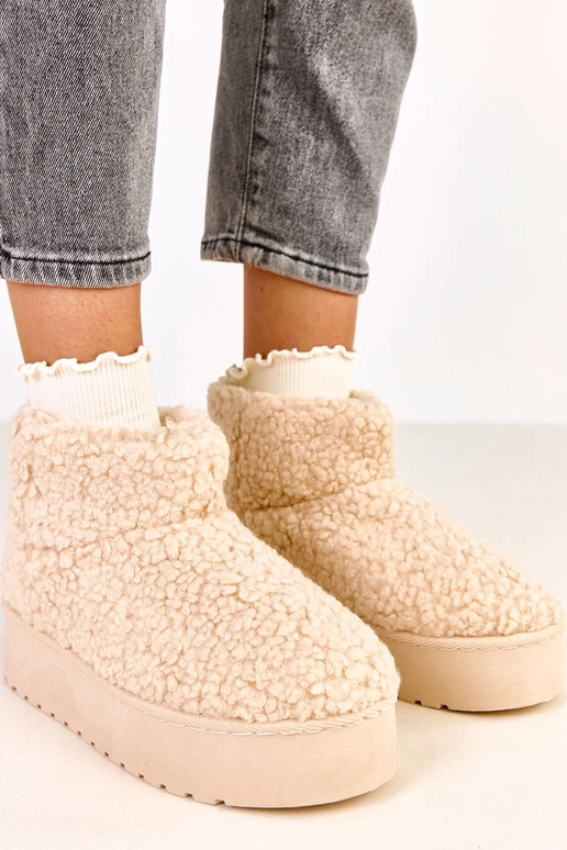 Smėliniai sniego batai su ėriuko...