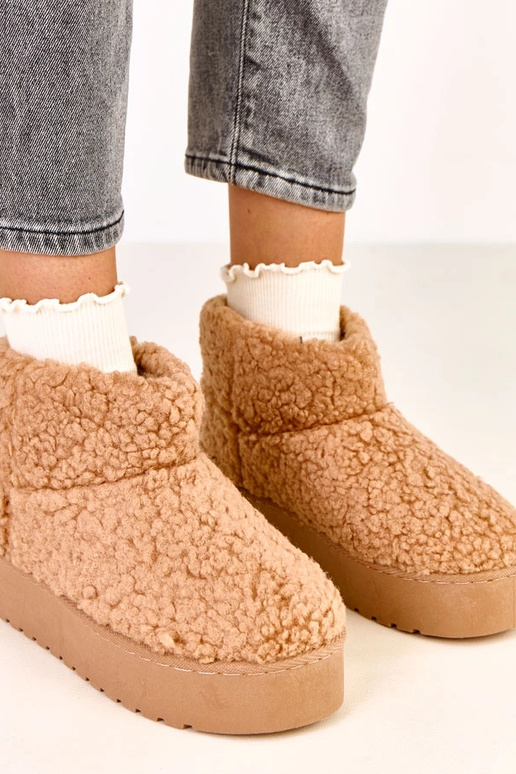 Šviesiai rudi sniego batai su ėriuko...