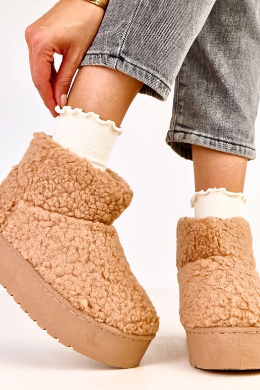 Šviesiai rudi sniego batai su ėriuko...