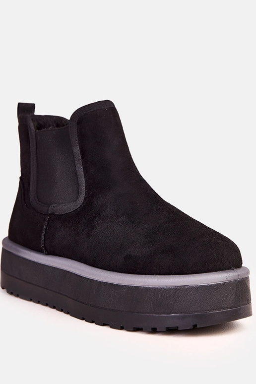 Juodi žemi snieguoti batai su...