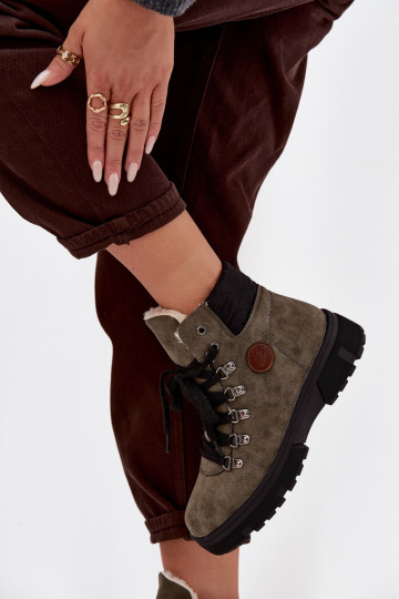 pašiltinti batai Moteriškas su platforma chaki spalvos Zaraine 2