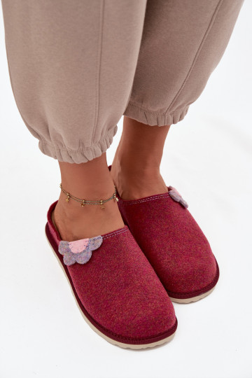 Šlepetės Moteriškas Su gėle Inblu CS000043 bordo spalvos