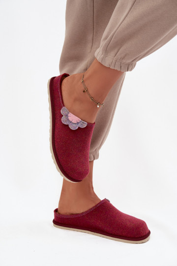 Moteriškos šlepetės su gėle Inblu CS000043 bordo spalvos 2