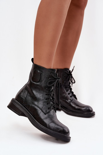 Oda Darbiniai kulkšnies batai Moteriškas Su puošniais Detalem Tai turiciejka K7180-01 juodos spalvos