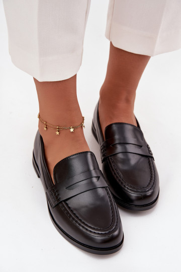 Mokasinai Mokasinai Moteriškas iš eko odos juodos spalvos Bessina