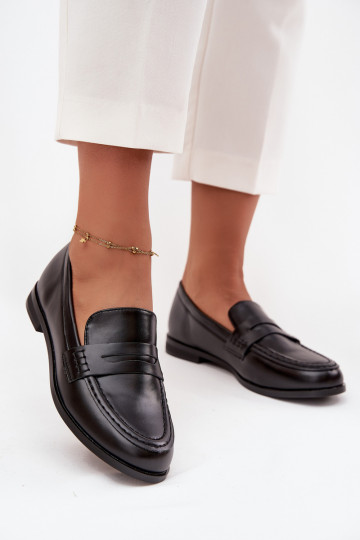 Mokasinai Mokasinai Moteriškas iš eko odos juodos spalvos Bessina 2