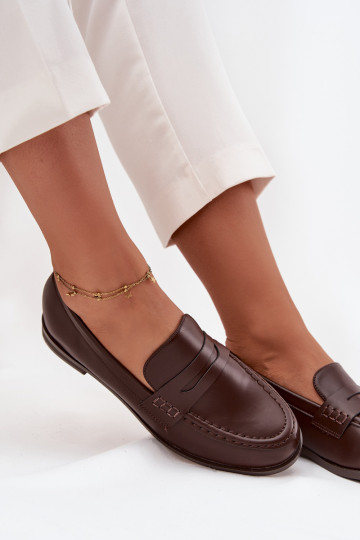 Mokasinai Mokasinai Moteriškas iš eko odos CzekoladoĮe Bessina