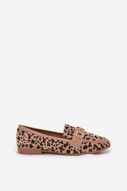 Mokasinai Mokasinai Moteriškas Su puošniais Elementas su leopardo kailio raštais smėlio spalvos Evelora Mokasinai Mokasinai Moteriškas Su puošniais Elementas su leopardo kailio raštais smėlio spalvos Evelora