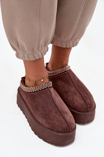 sniego batai Moteriškas Su puošniais Haftem CzekoladoĮe Jenira