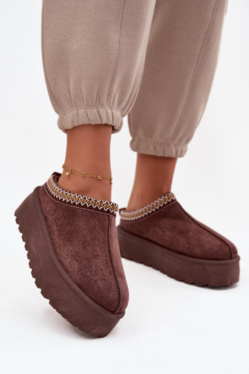 sniego batai Moteriškas Su puošniais Haftem CzekoladoĮe Jenira 2