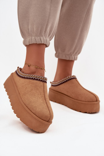 sniego batai Moteriškas Su puošniais Haftem rudos spalvos Jenira 2