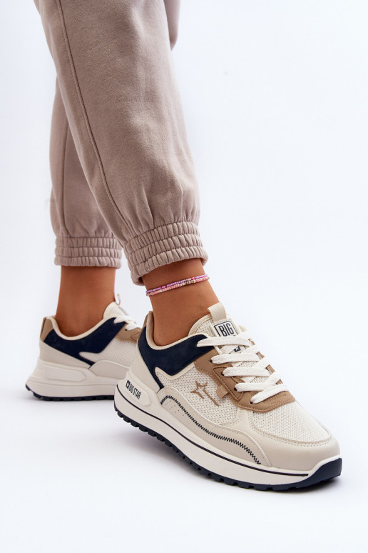 Sneakers modelio batai Moteriškas Big Star NN274A092 smėlio spalvos Sneakers modelio batai Moteriškas Big Star NN274A092 smėlio spalvos