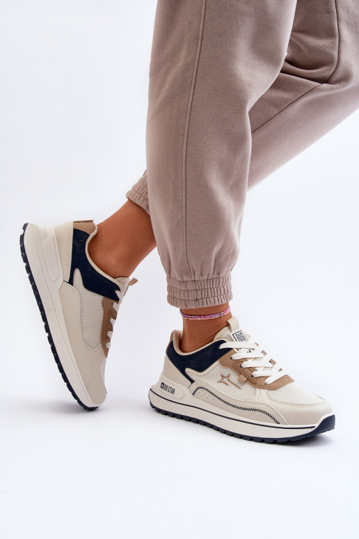Sneakers modelio batai Moteriškas Big Star NN274A092 smėlio spalvos Sneakers modelio batai Moteriškas Big Star NN274A092 smėlio spalvos