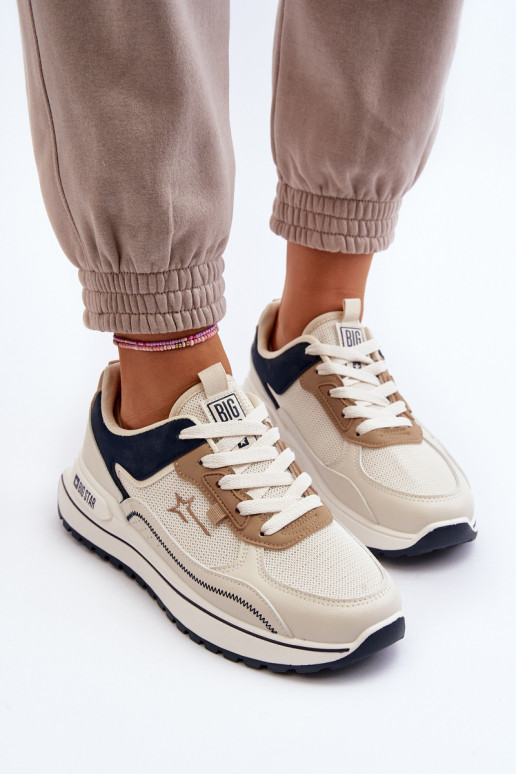 Sneakers modelio batai Moteriškas Big Star NN274A092 smėlio spalvos Sneakers modelio batai Moteriškas Big Star NN274A092 smėlio spalvos
