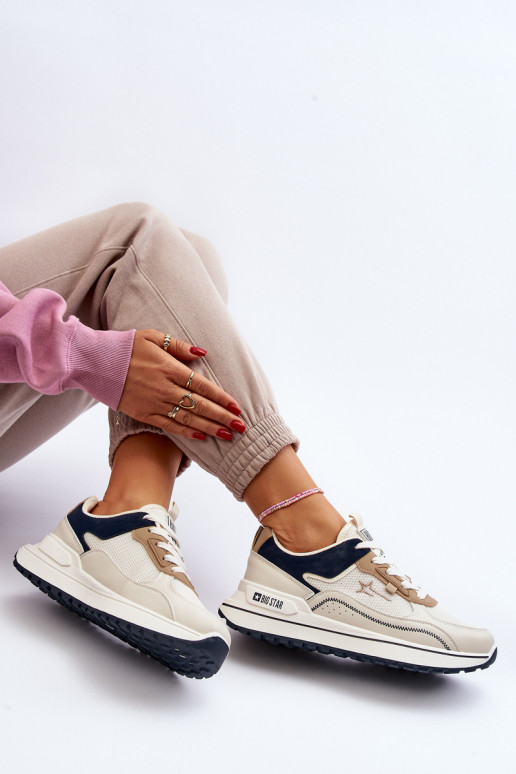 Sneakers modelio batai Moteriškas Big Star NN274A092 smėlio spalvos Sneakers modelio batai Moteriškas Big Star NN274A092 smėlio spalvos