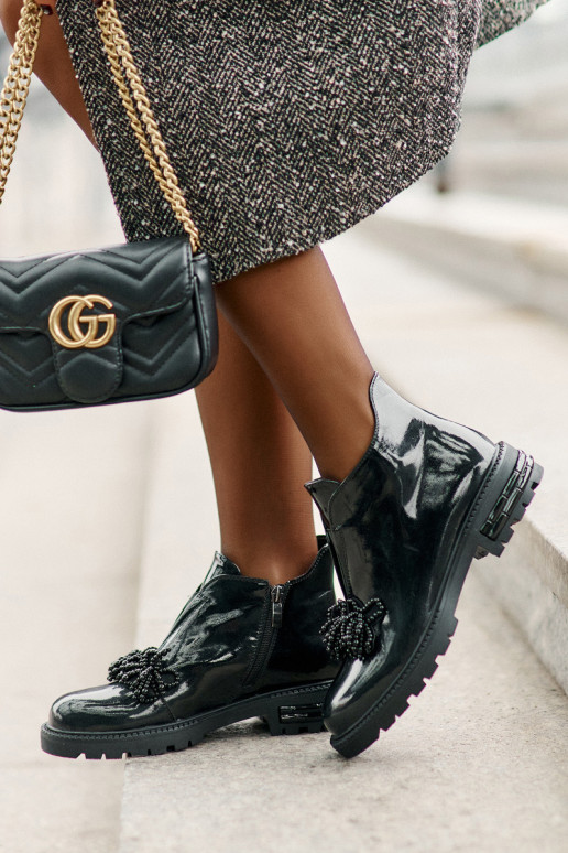 Oda su lako efektu Aulinukai su ornamentais pašiltinti D&A LZ42-036 juodos spalvos