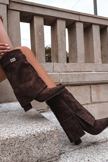 pašiltinti Moteriški aulinukai su dekoruotais kulnais CzekoladoĮe Luvielle