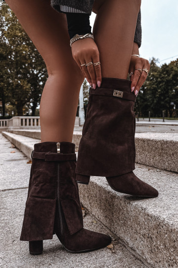 pašiltinti Moteriški aulinukai su dekoruotais kulnais CzekoladoĮe Luvielle 2