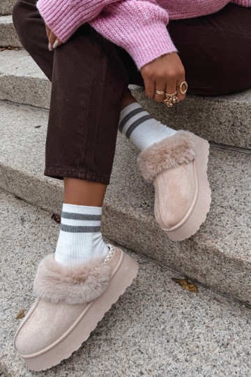 sniego batai Moteriškas su platforma su kailiuku I Haftem smėlio spalvos Querina