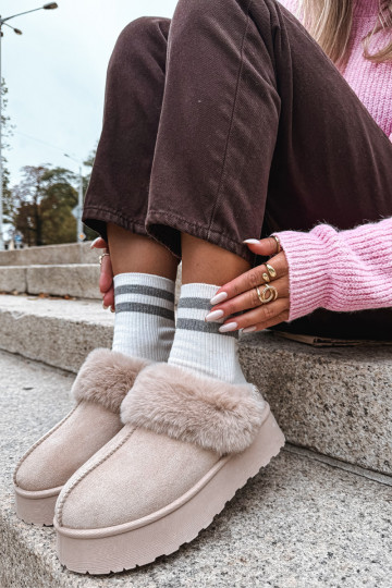 sniego batai Moteriškas su platforma su kailiuku I Haftem smėlio spalvos Querina 2