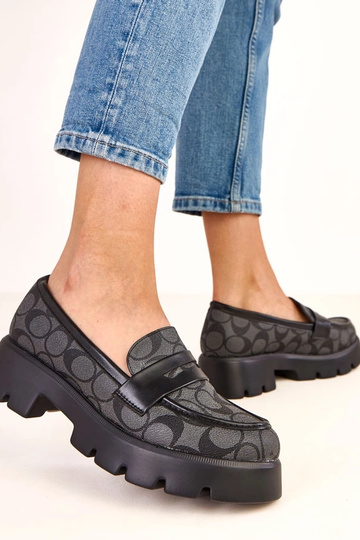 Juodi mokasinai geometriniu... 2