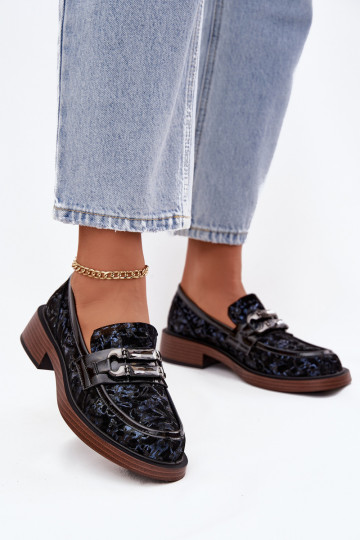 Oda Zomšiniai mokasinai Moteriškas Su puošniais Detalem D&A MR52-178 juodos spalvos 2