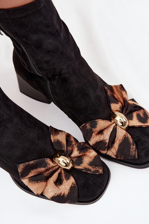 Moteriški aulinukai su kaspinais Klocke D&A JC52-827 juodos spalvos