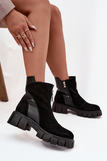 Moteriški aulinukaisuĮjungtaturalnego iš zomšosu pašiltinti D&A JC52-874 juodos spalvos