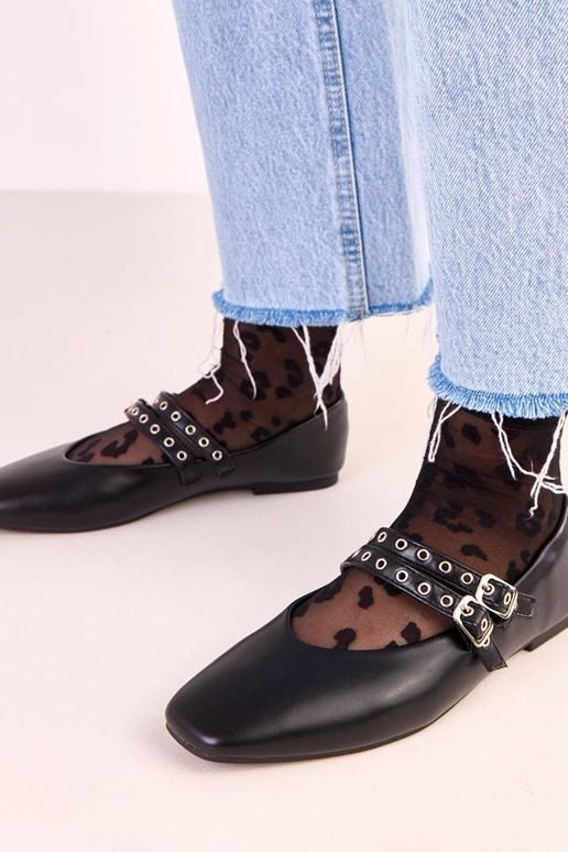 Juodos spalvos Alfira balerinės su... Juodos spalvos Alfira balerinės su...