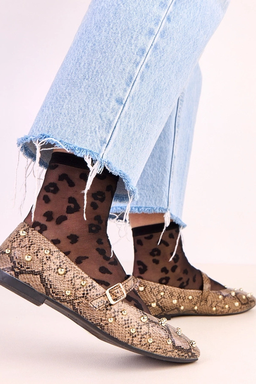 Rudos spalvos Selena balerinės su... Rudos spalvos Selena balerinės su...