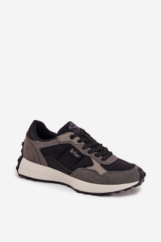 sportiniai bateliai Sneakers modelio batai Vyriški Lee Cooper LCJ-25-03-3795 pilka-juodos spalvos sportiniai bateliai Sneakers modelio batai Vyriški Lee Cooper LCJ-25-03-3795 pilka-juodos spalvos
