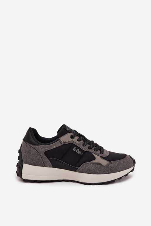 sportiniai bateliai Sneakers modelio batai Vyriški Lee Cooper LCJ-25-03-3795 pilka-juodos spalvos sportiniai bateliai Sneakers modelio batai Vyriški Lee Cooper LCJ-25-03-3795 pilka-juodos spalvos