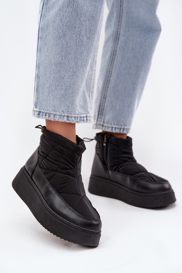 sniego batai Moteriškas su platforma pašiltinti su kailiuku viduje juodos spalvos Tahlira 2