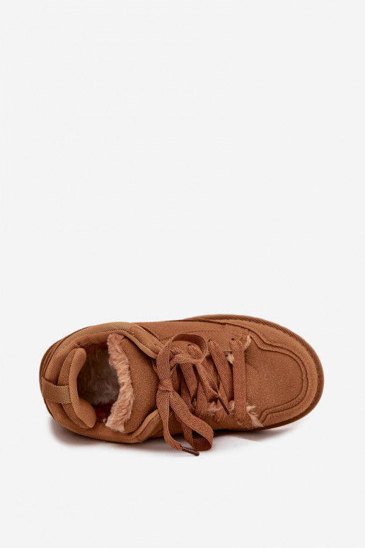 Sneakers modelio batai Moteriškas pašiltinti su kailiuku viduje rudos spalvos Cyrissa Sneakers modelio batai Moteriškas pašiltinti su kailiuku viduje rudos spalvos Cyrissa
