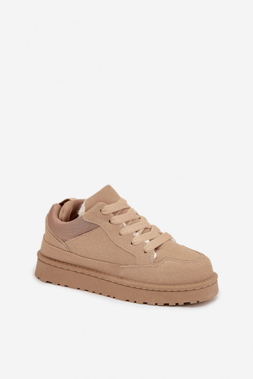 Sneakers modelio batai Moteriškas pašiltinti su kailiuku viduje smėlio spalvos Cyrissa Sneakers modelio batai Moteriškas pašiltinti su kailiuku viduje smėlio spalvos Cyrissa