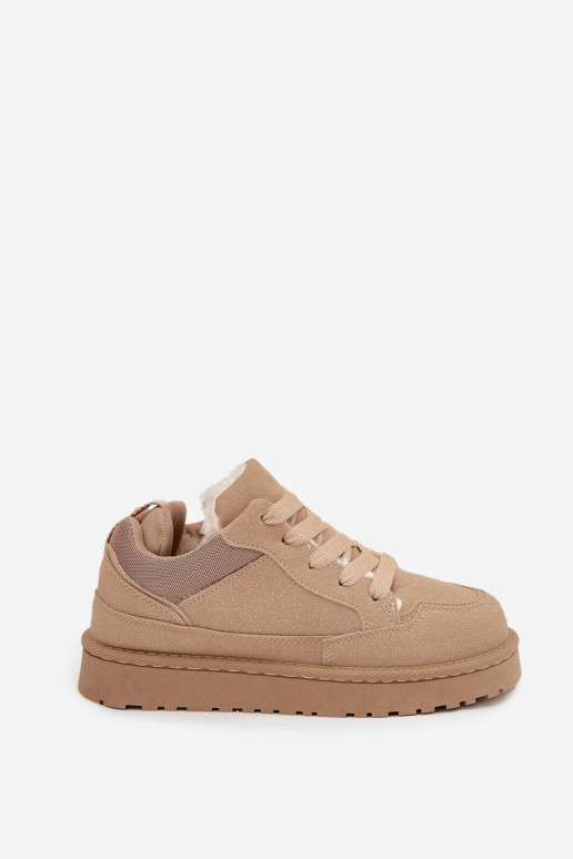 Sneakers modelio batai Moteriškas pašiltinti su kailiuku viduje smėlio spalvos Cyrissa Sneakers modelio batai Moteriškas pašiltinti su kailiuku viduje smėlio spalvos Cyrissa