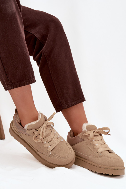 Sneakers modelio batai Moteriškas pašiltinti su kailiuku viduje smėlio spalvos Cyrissa Sneakers modelio batai Moteriškas pašiltinti su kailiuku viduje smėlio spalvos Cyrissa